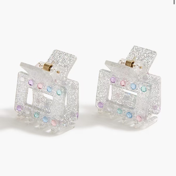 Crewcuts Other - Crewcuts Girls' square rhinestone hair clips NWT